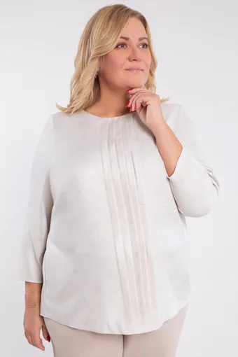 Béžová blúzka so strieborným vzorom