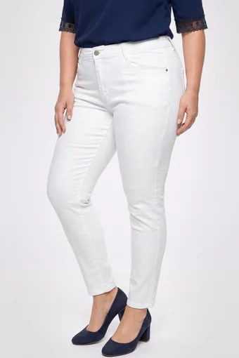 Biele slim fit džínsy