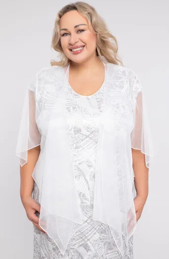 Biele šifónové bolero