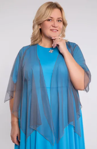 Sivé šifónové bolero