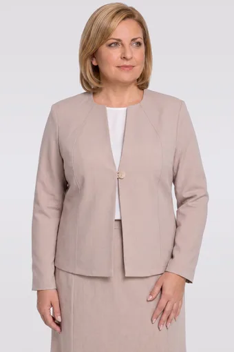 Béžová ľanová blejzer s vreckami