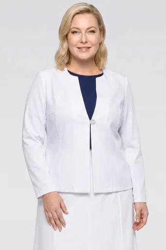 Biela ľanová blejzer s vreckami