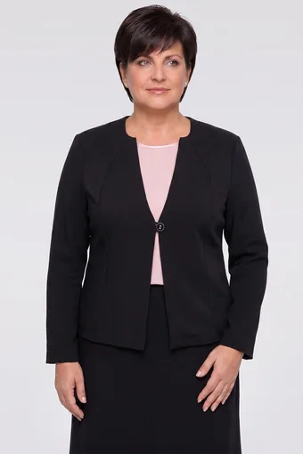 Čierna ľanová blejzer s vreckami