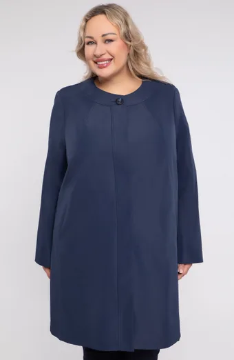 Elegantný tmavomodrý kabát