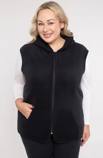 Čierna teplá flísová vesta