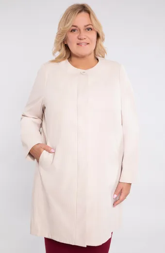 Elegantný krémový kabát