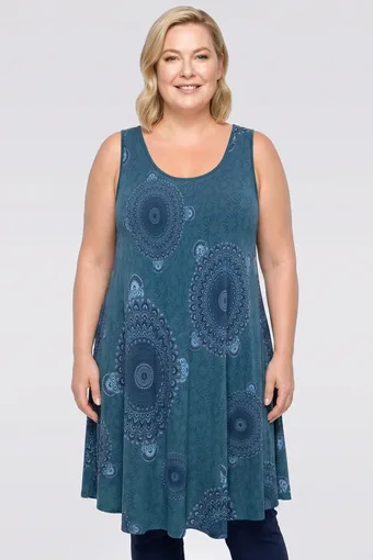 Tmavozelená vzorovaná tunika