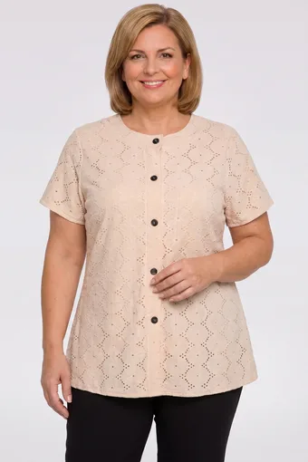 Béžová blúzka s ozdobnými gombíkmi
