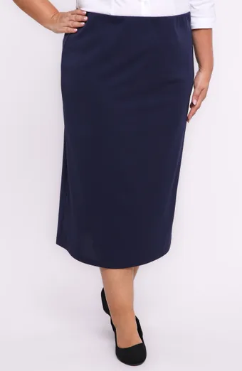 Elegantná dlhá tmavomodrá sukňa