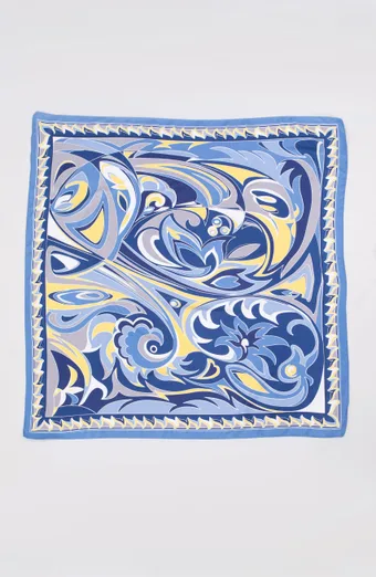 Modro-žltý vzorovaný Šatka