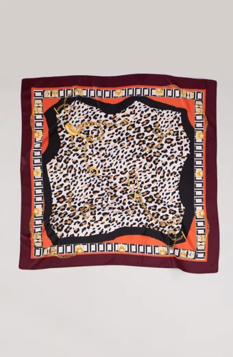 Červeno-bordová leopardia Šatka