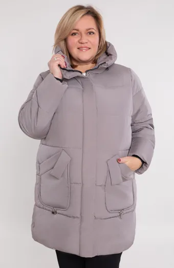 Šedá zimná bunda