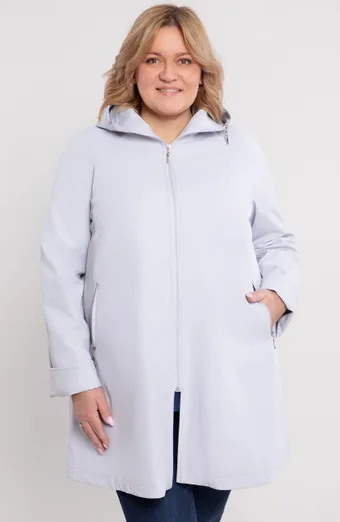 Svetlosivá bunda s kapucňou