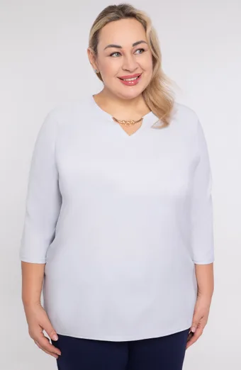 Sivá blúzka so zlatým zdobením