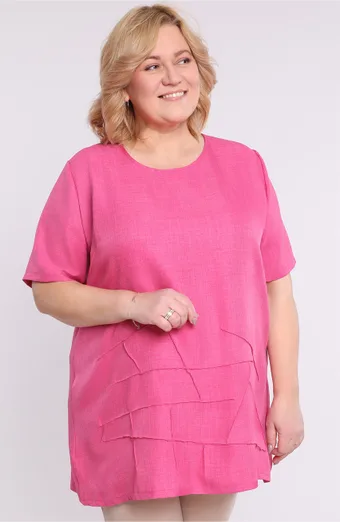 Ružová ľanová tunika