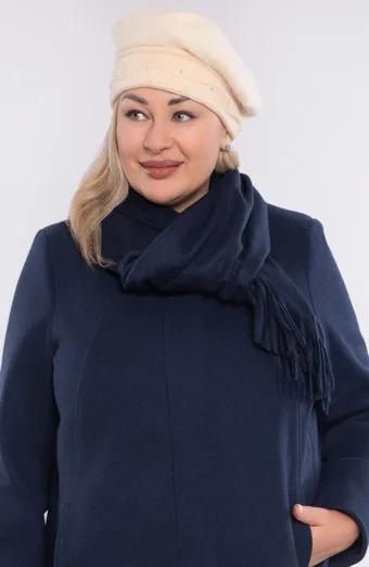 Krémová čiapka zo zmesi angory