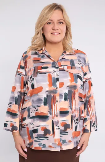 Oranžová vzorovaná Košeľa