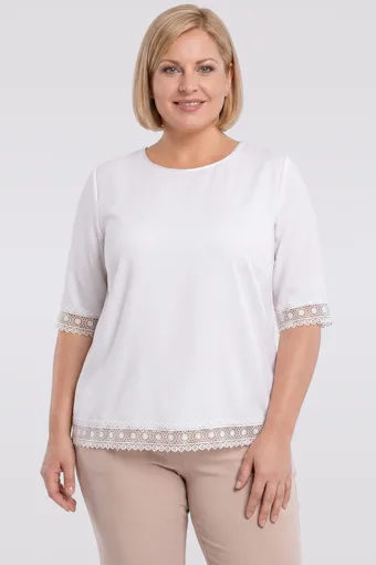 Blúzka s ecru a čipkou
