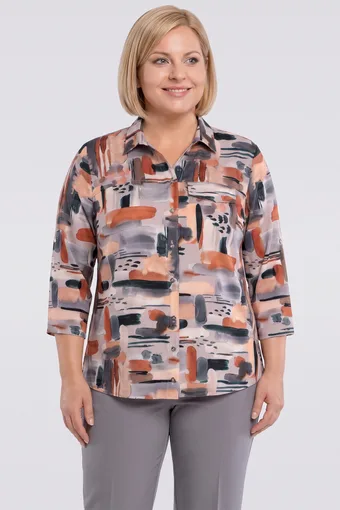 Oranžová vzorovaná Košeľa