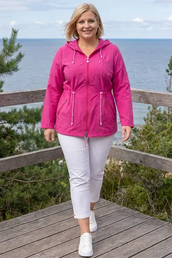 Tenká bunda fuchsiovej farby