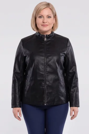 Čierna biker bunda z eko kože