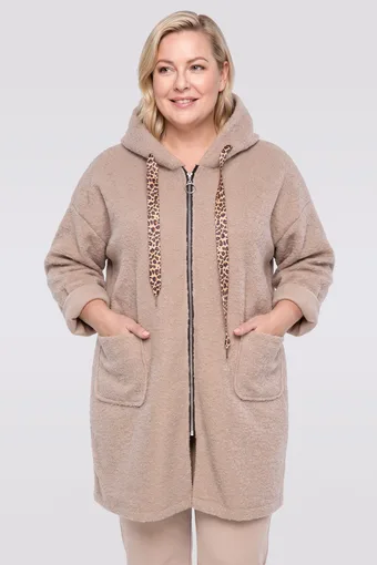 Béžová mikina s leopardími pruhmi